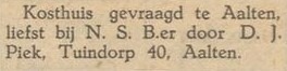 Tuindorp 40, Aalten (Piek) - Aaltensche Courant, 11-03-1941