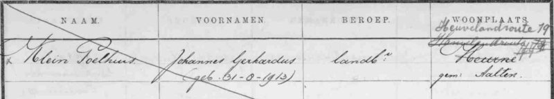 Hondorpweg 2a, Heurne - Fragment kadastraal leggerartikel, 1937-1939