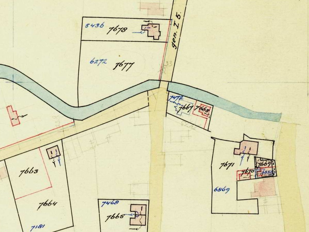 Stationsstraat, Aalten - Fragment kadastrale kaart, 1952