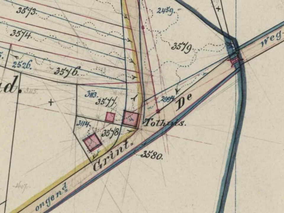 Tolhuis, Dale - Fragment kadastrale kaart, 1885