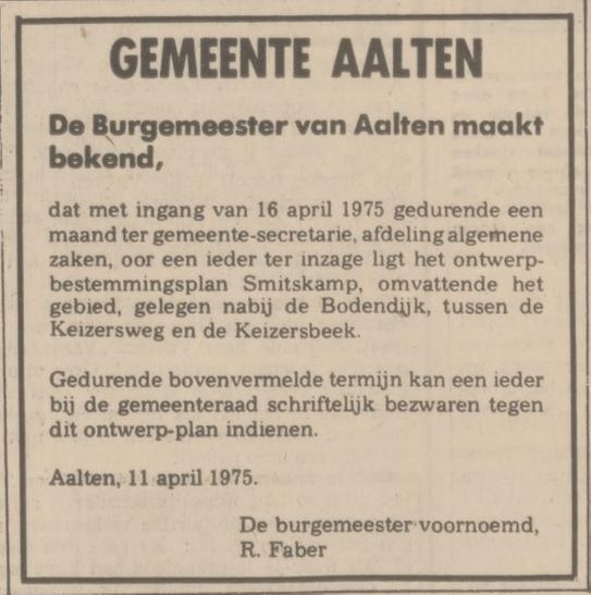 Smitskamp, Aalten - 11 april 1975