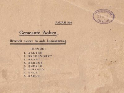Address directory Aalten municipality, 1934