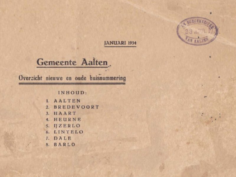 Address directory Aalten municipality, 1934