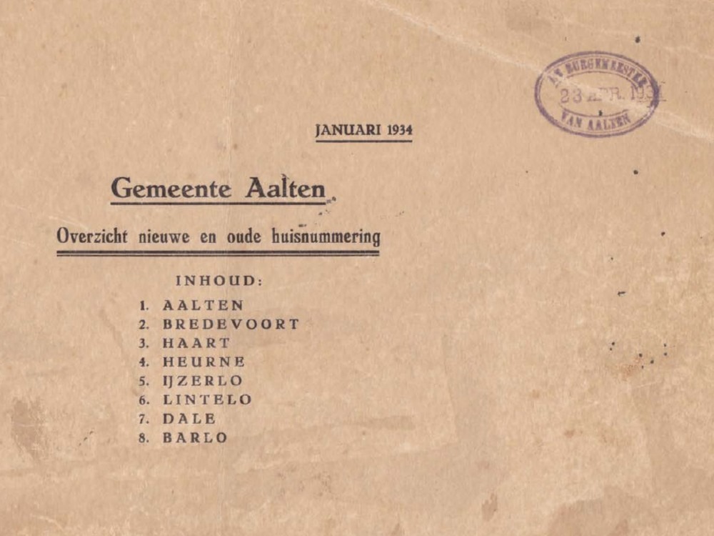 Adresboek gemeente Aalten, 1934