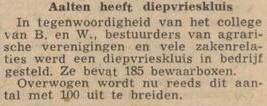Communal freezer, Aalten - Zutphens Dagblad, 8 February 1958