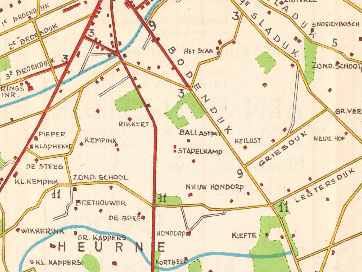 Ballastput, Heurne (Wandelkaart Aalten, 1947)