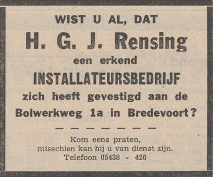 Bolwerkweg 1a, Bredevoort (Rensing) - Nieuwe Winterswijksche Courant, 26-01-1977