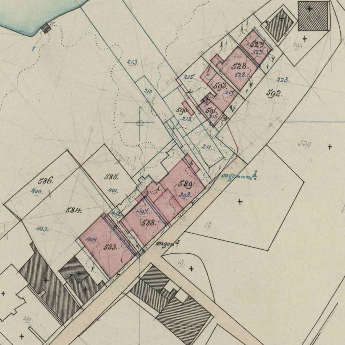 't Zand, Bredevoort - Fragment kadastrale kaart, 1884