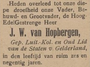 Jacobus Wilhelmus van Hopbergen - Aaltensche Courant, 17-12-1913