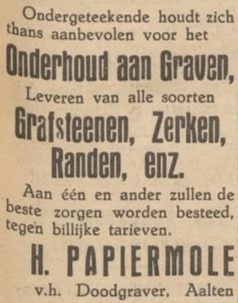 Papiermole, doodgraver - Aaltensche Courant, 09-02-1934