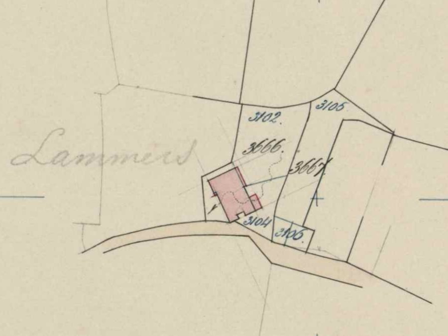 Welinkweg 11, Dale (Lammers) - Fragment kadastrale kaart, 1887