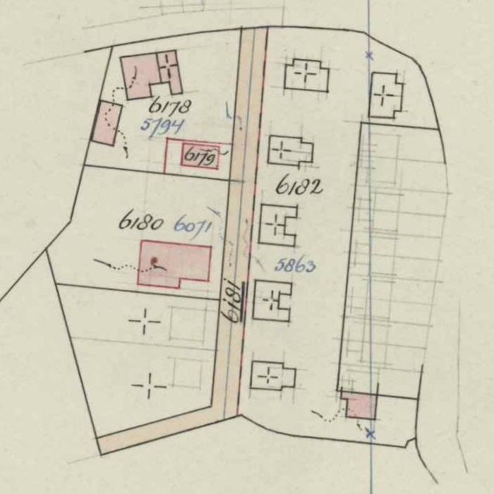 Dillenburgstraat, Aalten - Fragment kadastrale kaart, 1927