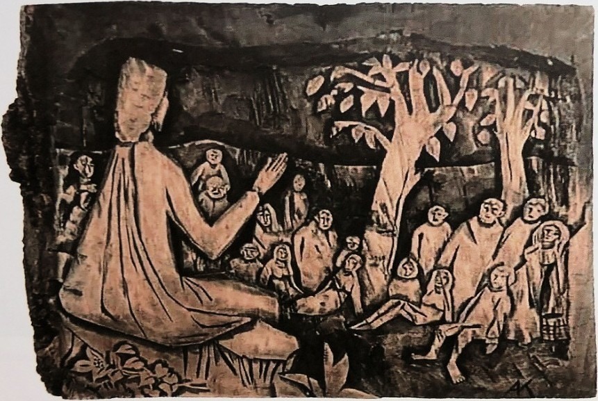 Anton Kuysten - De Bergrede, houtsnijwerk