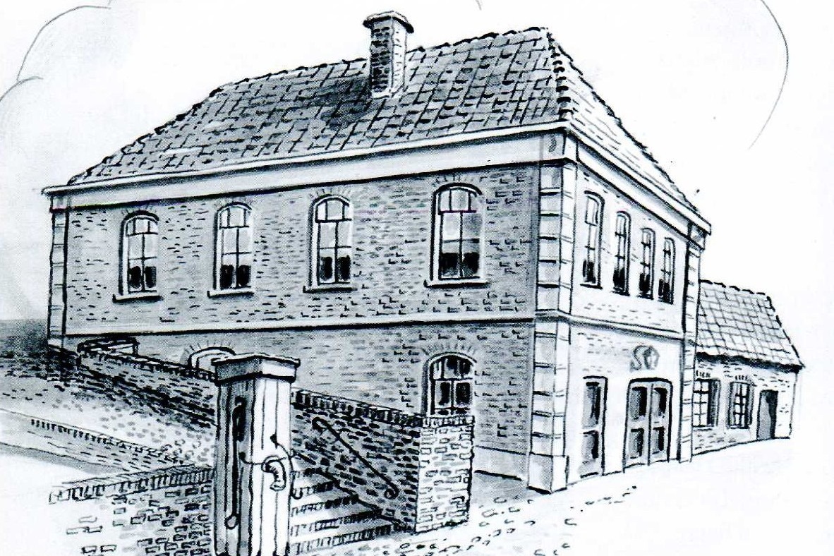 Dorpsschool OLS, Landstraat, Aalten - tekening door Willy Walvoort