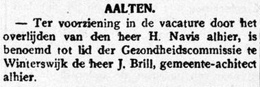 J. Brill lid Gezondheidscommissie Winterswijk - Graafschapbode, 24-03-1922