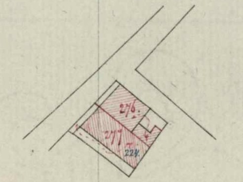 Prinsenstraat-Zand, Bredevoort - Fragment kadastrale kaart, 1858