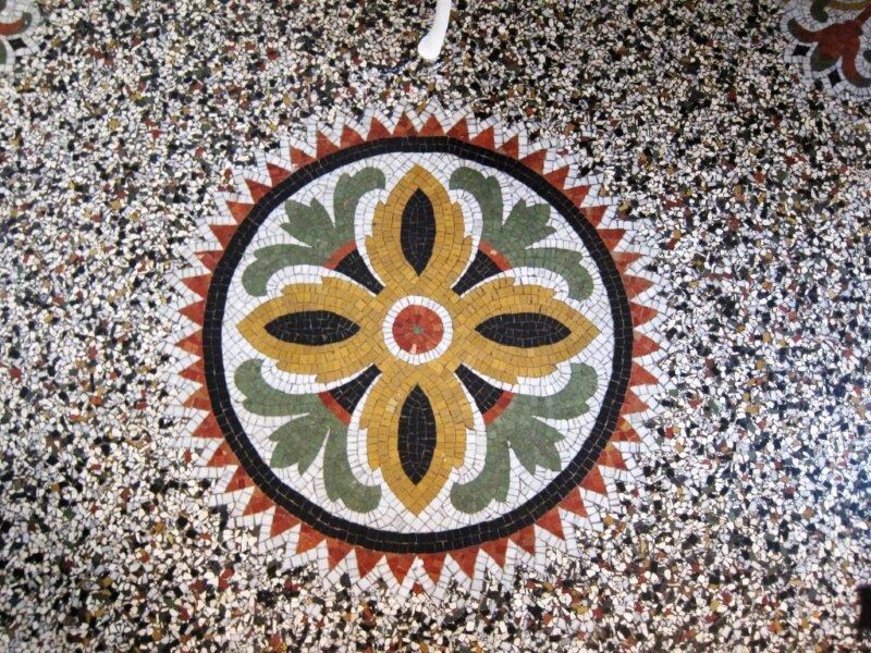Terrazzowerk-mozaiek gemaakt door de familie Monasso
