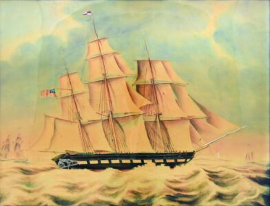 The ship 'Katherine Jackson', watercolour by M.A. Thomas (collection Chesapeake Bay Maritime Museum)