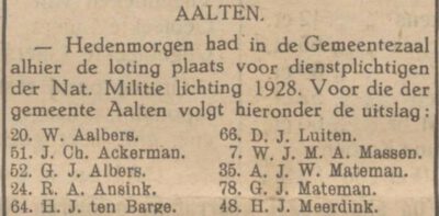 Massen, Aalten – Aaltensche Courant, 5 augustus 1927