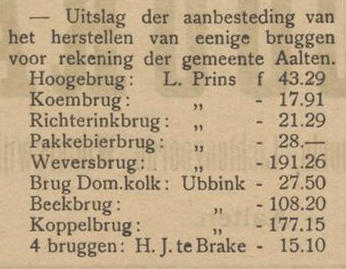 Aaltensche Courant, 29 juli 1905